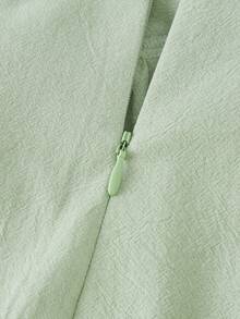 SHEIN MOD 绿色不对称露背度假连衣裙 - 綠色 - 查看 6