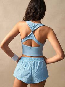 VARSIVA 女士弹力腰带拼接撞色休闲百搭日常运动短裤 - 彩色 - 查看 5