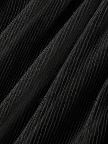 SHEIN MOD Black Ruched Multi-Layer Dress - Black - View 5