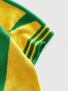 ROMWE MEN Suéter de punto casual de estilo deportivo con cuello polo para hombres - Multicolor - Ver 4