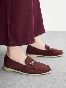 CUCCOO BIZCHIC 女士通勤平底便鞋 - 酒紅色 - 查看 5