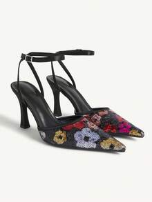 CUCCOO CHICEST 女士尖头细高跟鞋 婚礼宴会派对优雅 - 黑色 - 查看 2