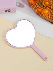 10 Pieces Of Handheld Heart-Shaped Mirrors, Cute Makeup Mirrors - Multicolor - View 6