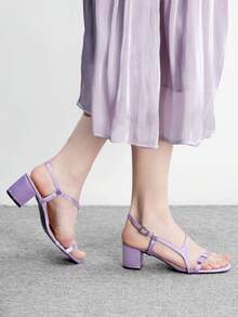 CUCCOO BIZCHIC Simple And Generous, Fashionable And Versatile, Casual Workplace Commuter Women's High-Heeled Sandals Spring Shoes - Purple - View 4