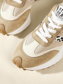 Vate 女士时尚黑色运动鞋 - 时尚舒适的日常休闲鞋 - 米色 - 查看 8