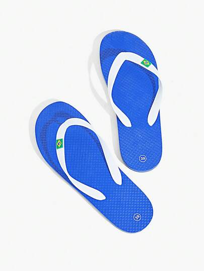 Grefit Color Matching Printed Flat-Bottomed Beach Flip-Flops, Suitable For Indoor And Outdoor Wear, Beach T-Slippers, Light And Comfortable, Non-Slip, Suitable For Outdoor Walking, Street Fashion, Multi-Functional Flat-Bottomed Slippers, Suitable For Indoor And Outdoor Wear, Tropical Style In Vacation Season, Solid Color Design, Suitable For Spring And Summer, Back-To-School Season
