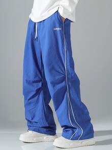Sport MetroGents Men's Comfortable Textured Fabric Straight Leg Pants - Royal Blue - View 1