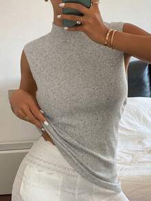 DAZY Fitted Floral Sheer Hooded Lightweight Knit Sweater For Women, Summer - Grey - View 4