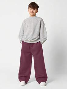 SUMWON Comfortable Wide Leg Sweatpants Athletic Wear Jogger Winter Fall Casual Sports Training Running Workout Gym School College Campus Lifestyle - Red - View 3