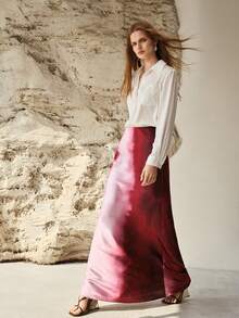 MOTF PREMIUM WOMEN'S OMBRE PRINT MAXI FISH TAIL SKIRT - Multicolor - View 5