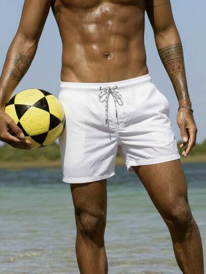 Manfinity Swimmode 男士腰部抽繩泳褲