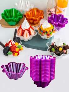 Disposable Commercial Dessert Ice Cream Cups, Fried Yogurt Cups, Fruit Salad Bowls, Shaved Ice Bowls, Smoothie Bowls, Thick And Creamy Desserts. - Multicolor - View 1