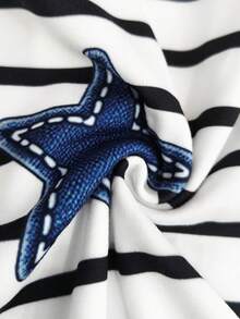 Resyla Women's Star Print Short Sleeve Casual Standard Crew Neck T-Shirt - Multicolor - View 4