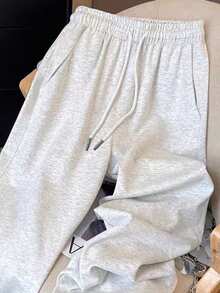 Resyla 复古美式 Y2K 风格简约女式运动裤 - 淺灰色 - 查看 3