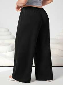 SHEIN EZwear 大码女式宽松休闲阔腿裤，春夏款 - 彩色 - 查看 2