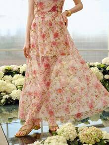 MOTF PREMIUM WOMEN'S EMBROIDERED ROMANTIC LONG SKIRT, SPRING/SUMMER - Pink - View 5