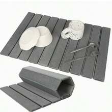 Tấm lót thoát nước tự làm sạch gấp gọn 1 mảnh cho mặt bàn bếp, làm từ đất tảo cát, nhanh khô, thấm hút, chống trượt và cách nhiệt, hình vuông, dùng làm đế lót ly và tấm chắn nước bắn cho mặt bàn phòng tắm. - Nhiều màu - Xem 4