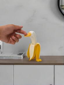Joivida Creative Banana Duck Art Garden Ornament, Fun Shaped Yellow Duck Home Decor, Cute Desktop Decoration For Office Living Room, Unique Novelty Gift For Friends & Family - multicolor - View 5