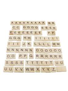 100pcs/200pcs Wood Letter Tiles,Scrabble Letters For Crafts, DIY Wood Gift Decoration, Making Alphabet Coasters And Scrabble Crossword Game - Alphabet wood chip - View 6