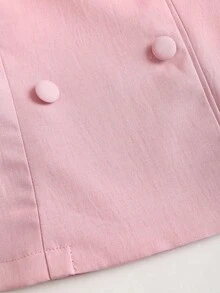 Sweetra 女士露肩短袖西装外套，夏季 - 粉色 - 查看 4