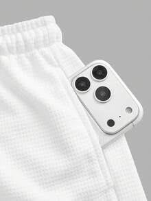 SHEIN EZwear 两色针织女式腰带休闲短裤 - 彩色 - 查看 8