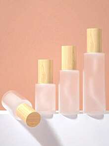 1PC Frosted Glass Empty Jar Pot Spray Bottle Cosmetic Lotion Containers Wood Grain Lid Travel Refillable Bottles, Perfume Bottle - Multicolor - View 23