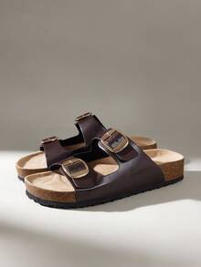 Solecia Sandal thời trang nữ, kiểu dáng tối giản và thoải mái, thích hợp đi biển và mặc hàng ngày trong dịp Giáng sinh. - Màu nâu Sô-cô-la - Xem 2