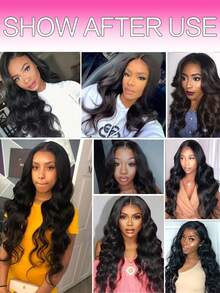 U Part Human Hair Wig Body Wave U Part Wig Human Hair For Black Women Glueless Wigs Human Hair Clip Upgrade Natural Hair Wig Beginner Friendly Middle Part - Natural Black - View 4