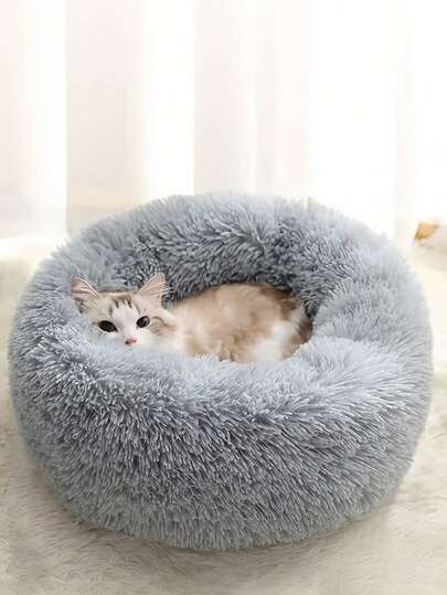 1PC Grey Pet Bed Warm Cozy Non Slip Durable Indoor Puppy Kitten Dog Cat Bed Multiple Sizes Available Soft Cushion Comfortable Sleep Thick Pad Easy Clean