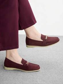 CUCCOO BIZCHIC 女士通勤平底便鞋 - 酒紅色 - 查看 1