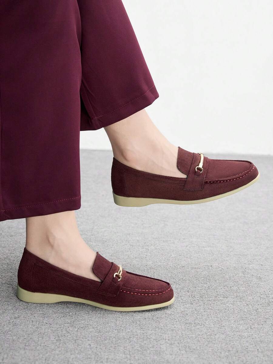 CUCCOO BIZCHIC 女士通勤平底便鞋 - 酒紅色 - 查看 1