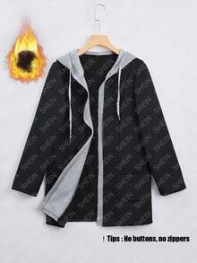 SHEIN LUNE Chaqueta Casual Con Capucha Y Patchwork Para Mujer - Multicolor - Ver 8