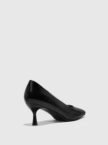 CUCCOO BIZCHIC Women's Pointed Toe Black Patent Leather Fashion Daily Commuter Model Basic Wear Stiletto High Heel Shoes Spring Shoes - Black - View 8