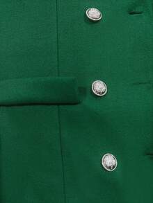 EMERY ROSE Abrigo de doble botonadura con diseño de solapa - Verde - Ver 4