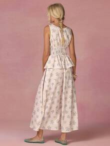 Athîral 女士印花拼接荷叶边下摆无袖连衣裙 - 彩色 - 查看 2