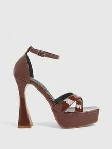 Brown patent leather
