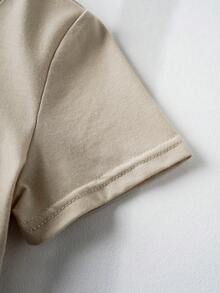 MONOPOLY X SHEIN Baby Girl Cartoon Print T-Shirt & Letter Print Pants Set - Multicolor - View 6