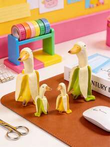 Joivida Creative Banana Duck Art Garden Ornament, Fun Shaped Yellow Duck Home Decor, Cute Desktop Decoration For Office Living Room, Unique Novelty Gift For Friends & Family - multicolor - View 3