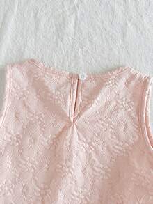 Vintaside Kids 女童春秋季杏色活力纯色无袖露脐上衣搭配修身长裤两件套，适合外出、居家休闲、运动健身和趣味派对。 - 淺粉色 - 查看 5