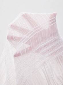 Coolane Women's Spring/Summer Chic Vacation Outfits Cable-Knit Metal Flowers Pleated White Long Suit Set - White - View 8