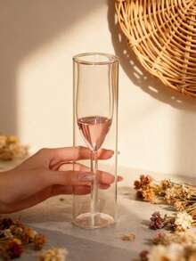 1 chiếc cốc thủy tinh kiểu Pháp sáng tạo, cốc thủy tinh hai lớp trong suốt có chân đế, cốc cà phê và đồ uống bằng thủy tinh với cảm giác cao cấp. - Trong sáng - Xem 8