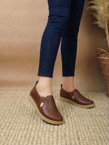 Women Flats - Chocolate Brown - View 2