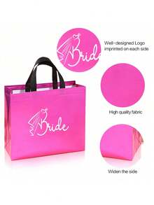 8pcs Bridal Party Favor Gift Bags, Wedding Decoration Creative Bridesmaid Bags, Bridal Shower Novelty Gifts, Sparkling Wedding Decor For Home Room Party Favors - multicolor - View 6