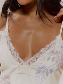 MUSERA 蕾丝边吊带深V领迷你连衣裙，可爱性感，适合春季复活节外出，少女风，柔美绽放 - 彩色 - 查看 6