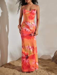 Opulessa Đầm dệt kim in họa tiết dành cho nữ, thích hợp cho kỳ nghỉ xuân/hè. - Nhiều màu - Xem 6