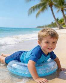 New Transparent Sequin Swimming Ring PVC Children's Thickened Water Swimming Ring Summer Outdoor Swimming Underarm Ring - Multicolor - View 10