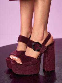 CUCCOO LuxiPop Tacones para mujer - Burdeos - Ver 3