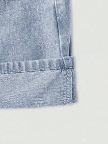 Maija Women's Long Sleeve Single-Breasted Pocket Denim Jacket And Loose Denim Midi Skirt Set - Light Wash - View 5