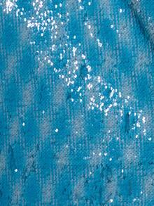 MUSERA 大码亮片抹胸修身无肩带中长连衣裙，春夏度假海滩Y2k伊比沙岛可爱性感派对节日婚礼宾客热带风情 - 藍色 - 查看 6