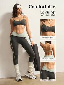 VARSIVA Bộ đồ thể thao nữ phối màu tương phản gồm áo ngực và quần legging. - Nhiều màu - Xem 11